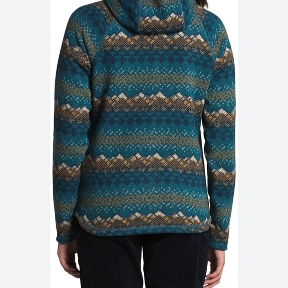 North Face Crescent Landscape Print Womens Medium Hooded Aztec Pullover Sweater - Picture 2 of 7